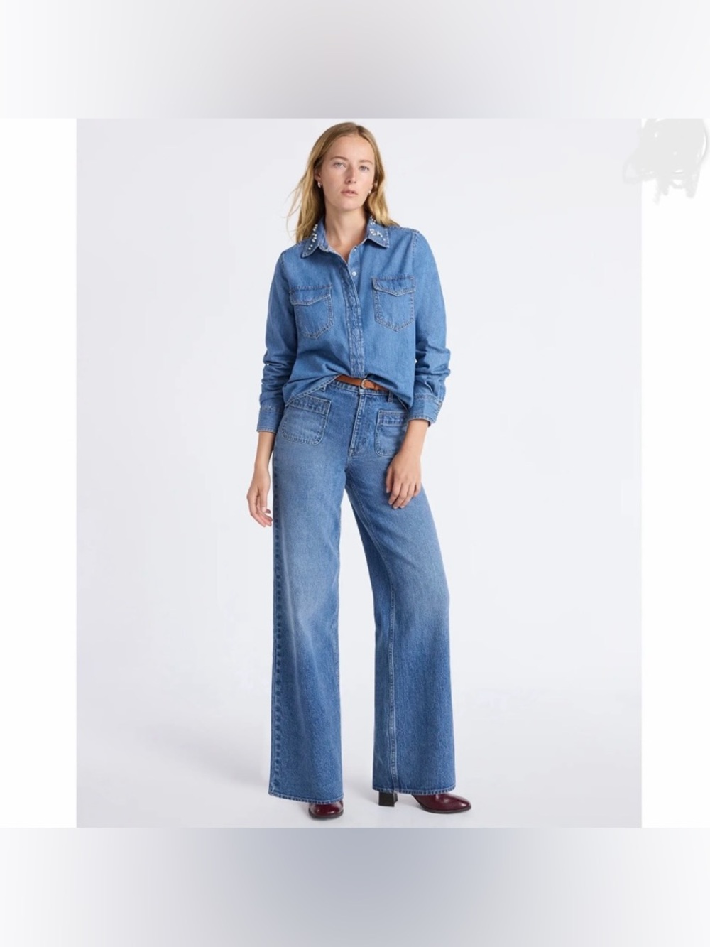 NWT Free Assembly Women's Plus Wide Leg Jeans with Patch Pockets Size‎ 6